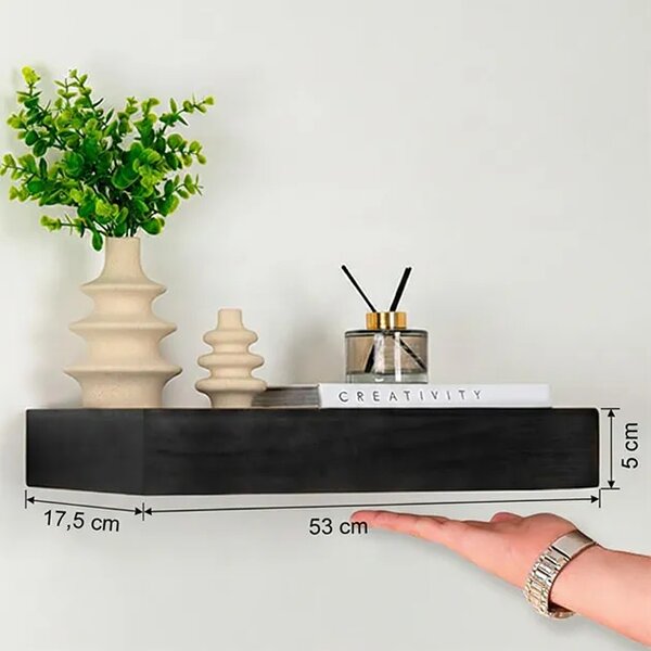Floatshelf™ Nástenná Polica S Tajnou Priehradkou (53 X 17,5 X 5 Cm), Hnedá