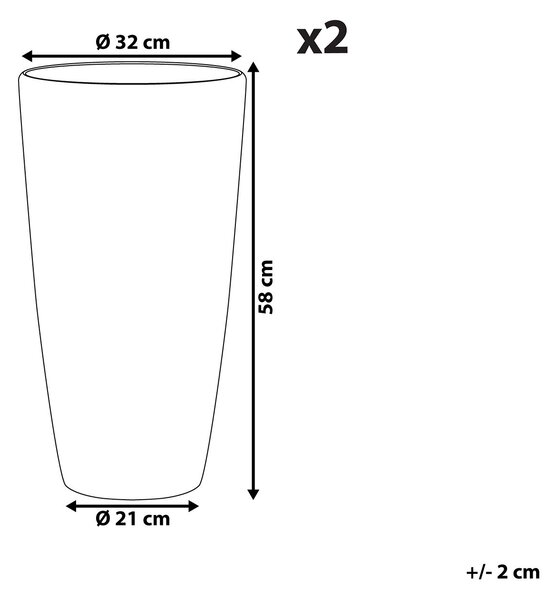 Sada 2 kvetináčov na rastliny zlatá ⌀ 32 cm interiér exteriér vysoké okrúhle moderný dizajn dekorácie záhrada