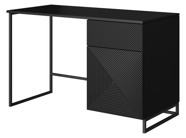 Písací stôl Asha 120 cm - čierny mat / čierne nohy