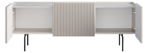 TV stolík Malmi 150 cm - kašmírová / crema bianca / čierna