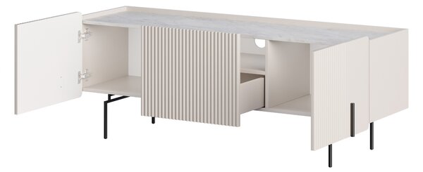 TV stolík Malmi 150 cm - kašmírová / crema bianca / čierna