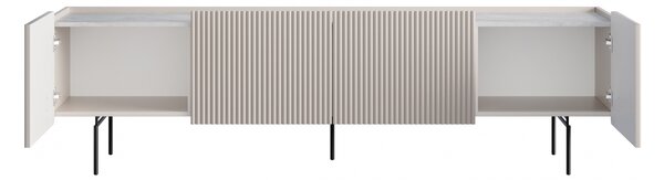 TV stolík Malmi 200 cm - kašmírová / crema bianca / čierna
