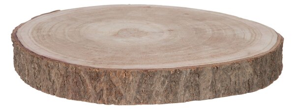 Prírodná hnedá drevená podložka/ plát stromu Paulownia S - Ø 25*3 cm - J-Line by Jolipa