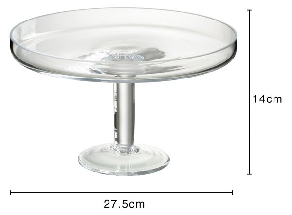Transparentný sklenený podnos na tortu Cake Tray - Ø 27*14cm - J-Line by Jolipa