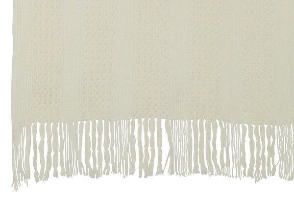 Krémový dekoračný pléd s okami Knitti - 143*195cm - J-Line by Jolipa
