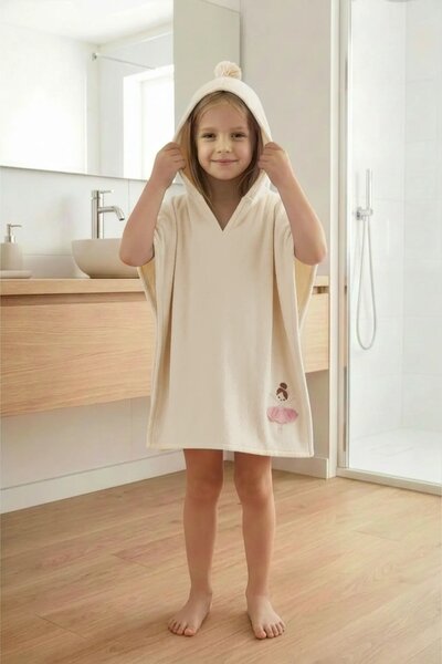 Detské pončo BALERINA BABY krémové 60x120 cm