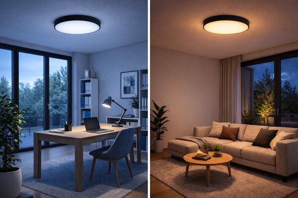 Philips HUE LED White Ambiance 41158/30/P6 Enrave S stropné svietidlo 9,6W 1220lm 2200-6500K 26,1cm čierne stmievateľné BlueTooth + HUE Switch