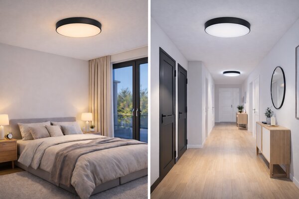 Philips HUE LED White Ambiance 41158/30/P6 Enrave S stropné svietidlo 9,6W 1220lm 2200-6500K 26,1cm čierne stmievateľné BlueTooth + HUE Switch
