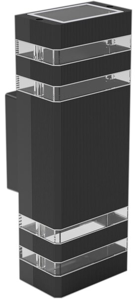 Exteriérové nástenné svietidlo Vini, 1x sklenené/čierne hliníkové tienidlo, (29,5 cm)