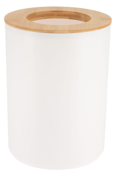 Odpadkový kôš Besson, biela/s drevenými prvkami, 5L