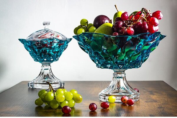 KRIŠTÁĽOVÁ MISKA BOHEMIA SAMBA AQUAMARINE 305MM