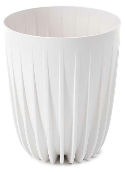 PLASTOVÝ KVETINÁČ STRIPPED ECO 30X25 CM BIELA