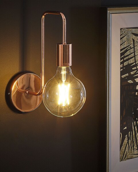 Nástenná lampa medená kov lesklá povrchová úprava bez tienidla moderný industriálny štýl obývačka spálňa kancelária