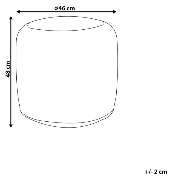 Puf taburetka béžová jutová okrúhla 46 cm EPS výplň z polystyrénového granulátu boho štýl