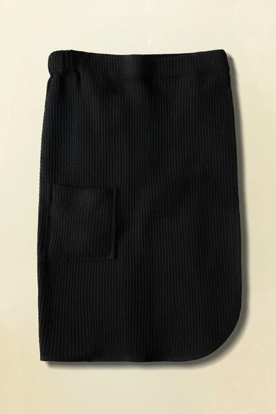 Vaflová osuška na zapínanie (kilt) čierna Veľkosť: S/M
