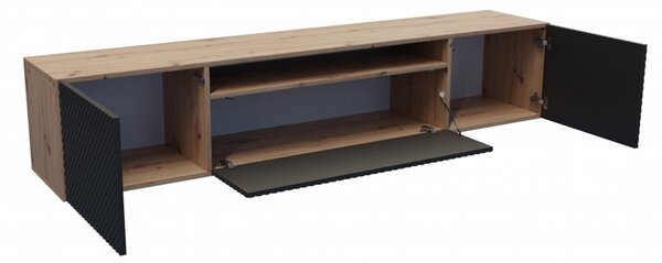 Závesný televízny stolík RTV Neo 200 cm Dub artisan/čierna