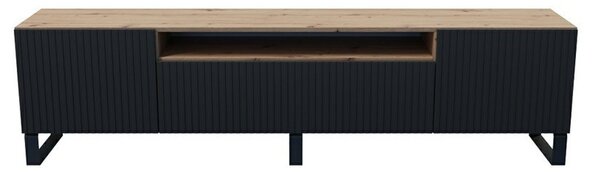 Televízny stolík RTV Remo 200 cm Čierna/Dub artisan