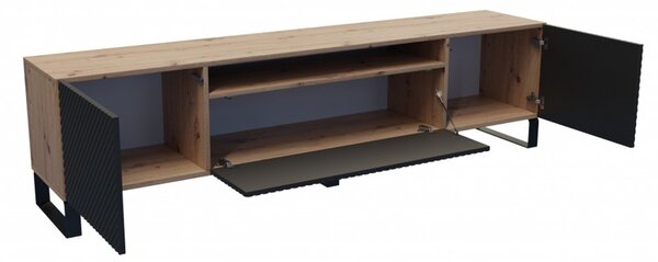 Televízny stolík RTV Neo 200 cm Čierna-Dub artisan