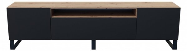 Televízny stolík RTV Leo Dub artisan-čierna 200 cm