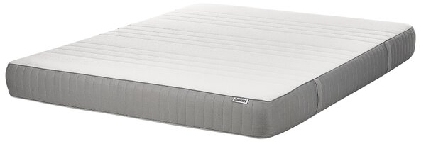 Matrac z pamäťovej peny biely a sivý polyester 160 x 200 cm tvrdý so snímateľným poťahom memory foam