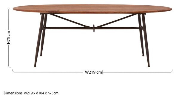 Jedálenský stôl z orechového dreva 104x219 cm New Foundry – Premier Housewares