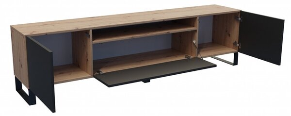 Televízny stolík RTV Leo Dub artisan-čierna 200 cm