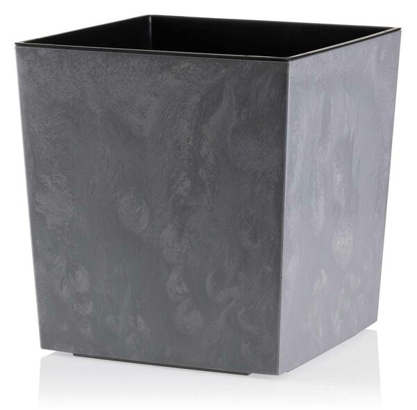 PLASTOVÝ KVETINÁČ FLORE 25X25 CM IMITÁCIA BETÓNU SIVÁ