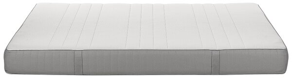 Matrac z pamäťovej peny biely a sivý polyester 160 x 200 cm tvrdý so snímateľným poťahom memory foam