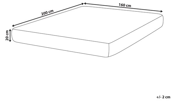 Matrac z pamäťovej peny biely a sivý polyester 160 x 200 cm tvrdý so snímateľným poťahom memory foam