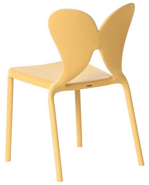 Sada 2 záhradných stoličiek žlté plastové stoličky interiér exteriér jedáleň moderný minimalistický štýl