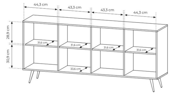 Komoda Flaro 183 cm s osvetlením - dub dunin