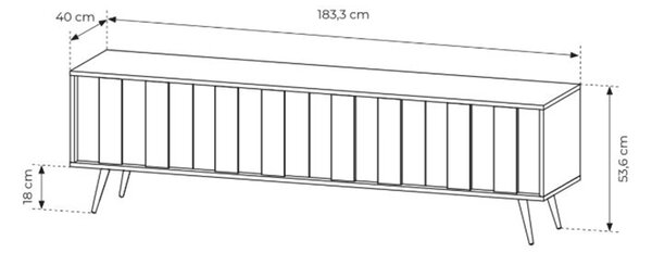 TV skrinka Flaro 184 cm s osvetlením - dub dunin