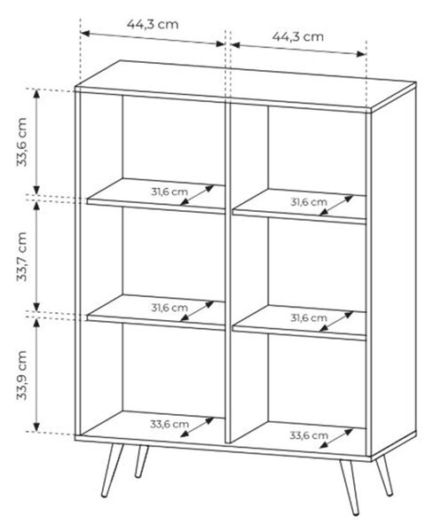 Vysoká komoda Flaro 93 cm s osvetlením - dub dunin