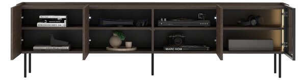 RTV skrinka Dunari 220 cm s kovovými nohami - dub dunin