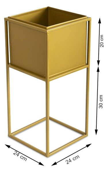 KOVOVÝ KVETINÁČ SO STOJANOM PLAIN 50X24 CM ZLATÁ