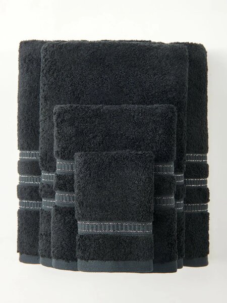Bambusový uterák HARMONY čierny so striebornou Rozmer: 30x30 cm