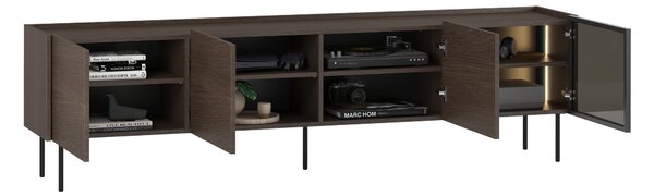 RTV skrinka Dunari 220 cm s kovovými nohami - dub dunin