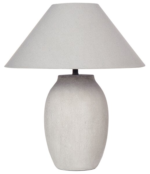 Stolná lampa sivá keramická klasické ľanové tienidlo svetlo na nočný stolík spálňa