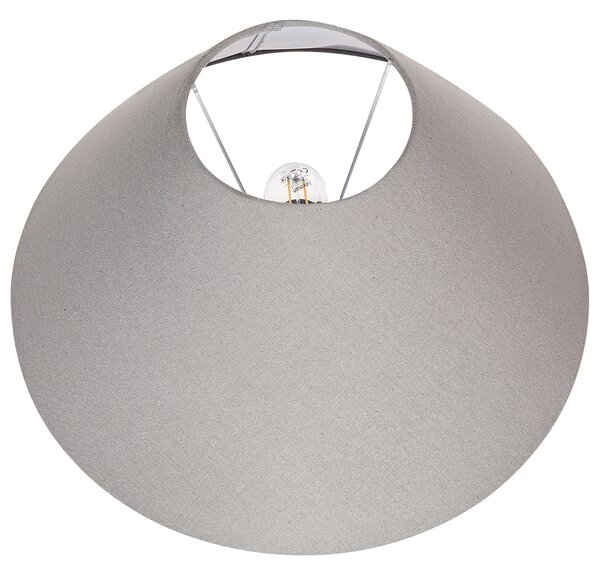 Stolná lampa sivá keramická klasické ľanové tienidlo svetlo na nočný stolík spálňa