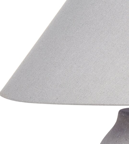 Stolná lampa sivá keramická klasické ľanové tienidlo svetlo na nočný stolík spálňa