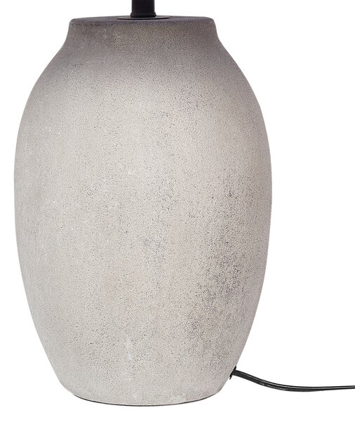 Stolná lampa sivá keramická klasické ľanové tienidlo svetlo na nočný stolík spálňa