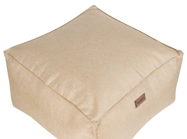Taburetka krémová biela polyester 50 x 50 x 30 cm bez vzoru štvorcový tvar s odnímateľným poťahom moderný štýl obývačka spálňa