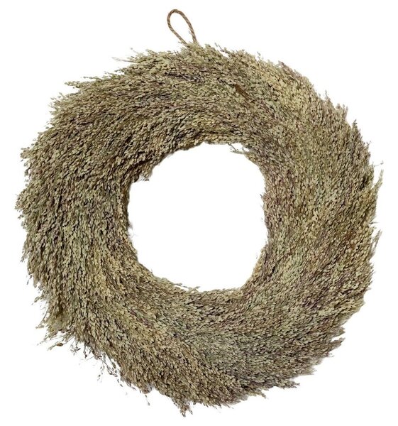 Prírodný dekoratívny veniec s trávou Fleur - Ø 35 cm - Chic Antique
