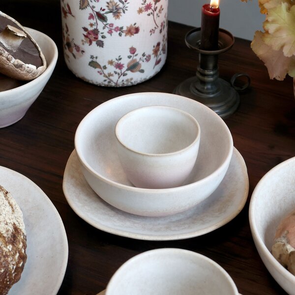 Béžovo-ružový rustikálny hrnček Valence Dusty Rose - Ø 8,5*7 cm / 185ml - Chic Antique