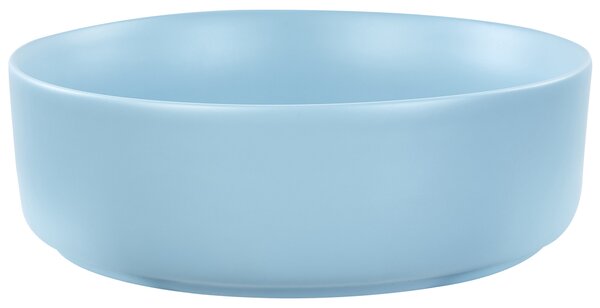 Kúpeľňové umývadlo na dosku modré keramické okrúhle ⌀ 37 cm moderná kúpeľňa