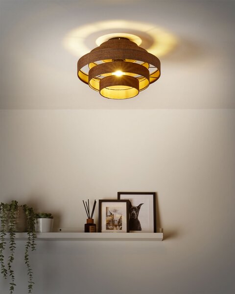 Stropná lampa biela ľan látkové tienidlo osvetlenie moderný štýl obývacia izba jedáleň
