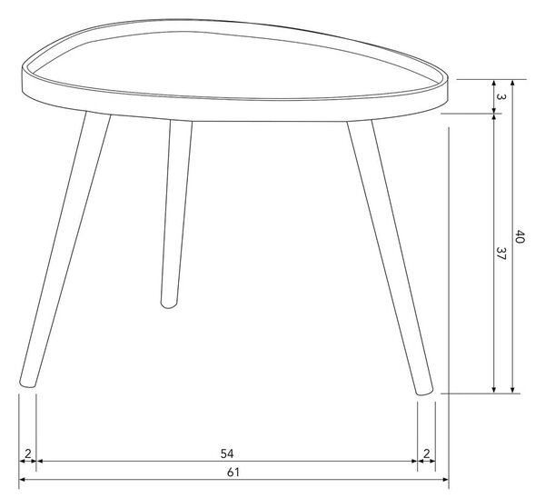 Odkladací stolík 50x61 cm Mae – WOOOD