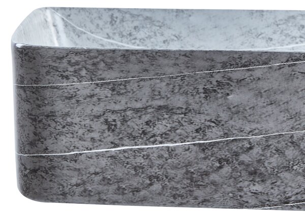 Kúpeľňové umývadlo na dosku sivé keramické granitový efekt 61 x 35 cm obdĺžnikové industriálny štýl