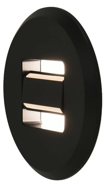MEGAMAN zapustene LED svietidlo Tina, čierne, Ø 9 cm, otočné, Čierna, Obývacia izba / jedáleň, Plast, Moderný, Zapustené okrúhle