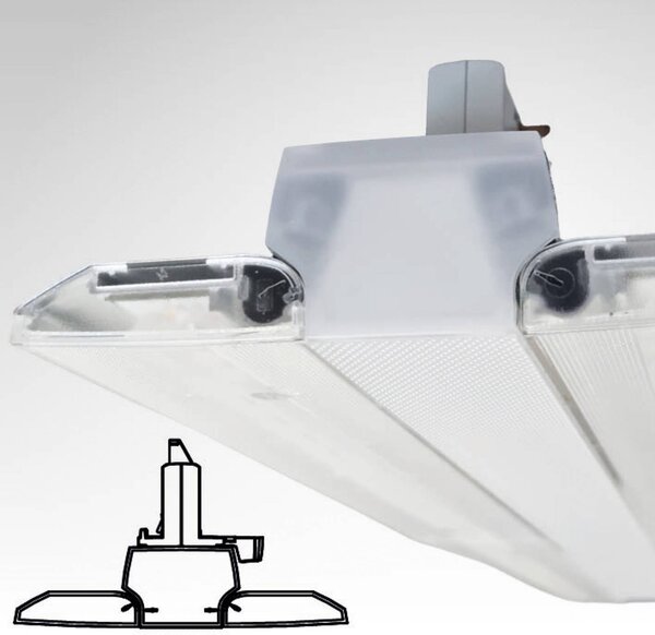 MEGAMAN LED trojfázová lištová lampa Xavier 4000 K, biela, 60 cm, Biela / opálová, Pracovňa / Kancelária, Plast, Koľajnicový systém